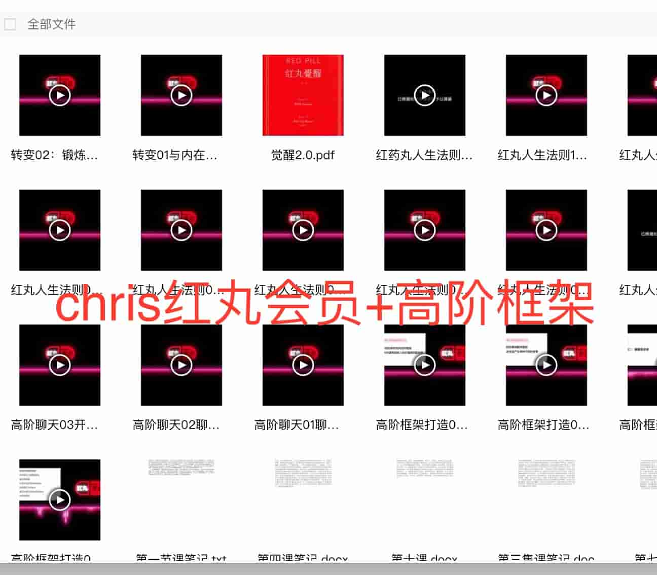 chris柯李思《红丸会员+高阶框架》课程