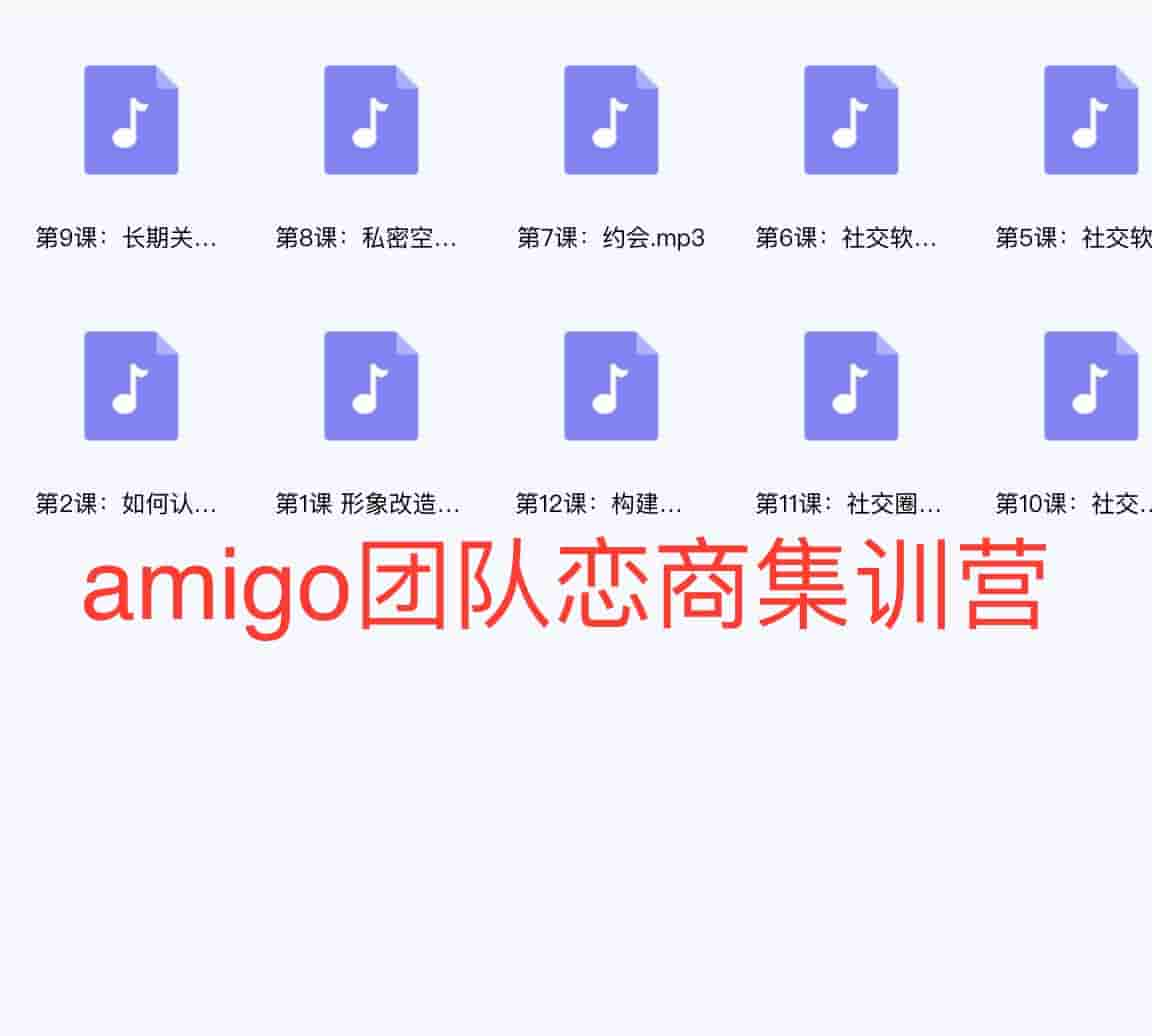 amigo团队《恋商集训营》