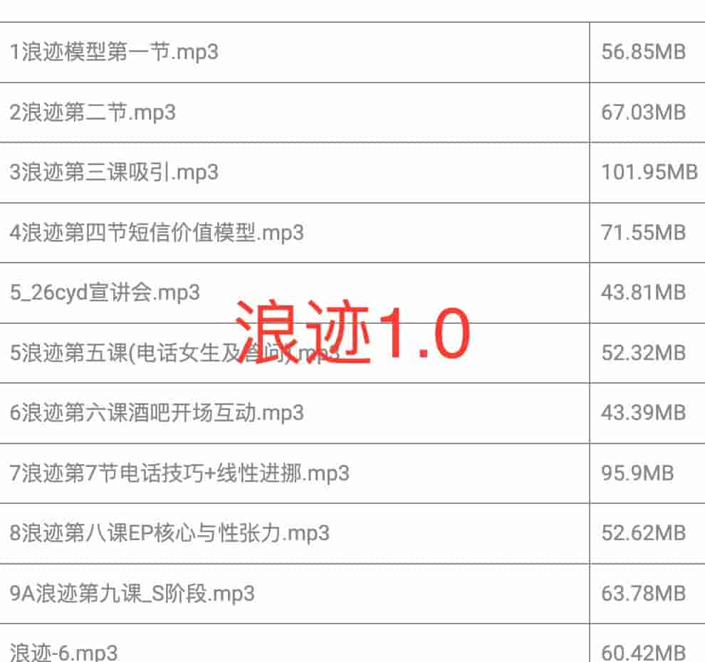 浪迹1.0私教课