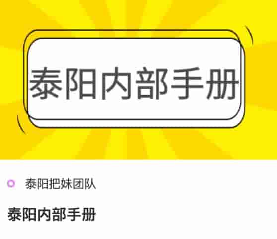 泰阳内部手册